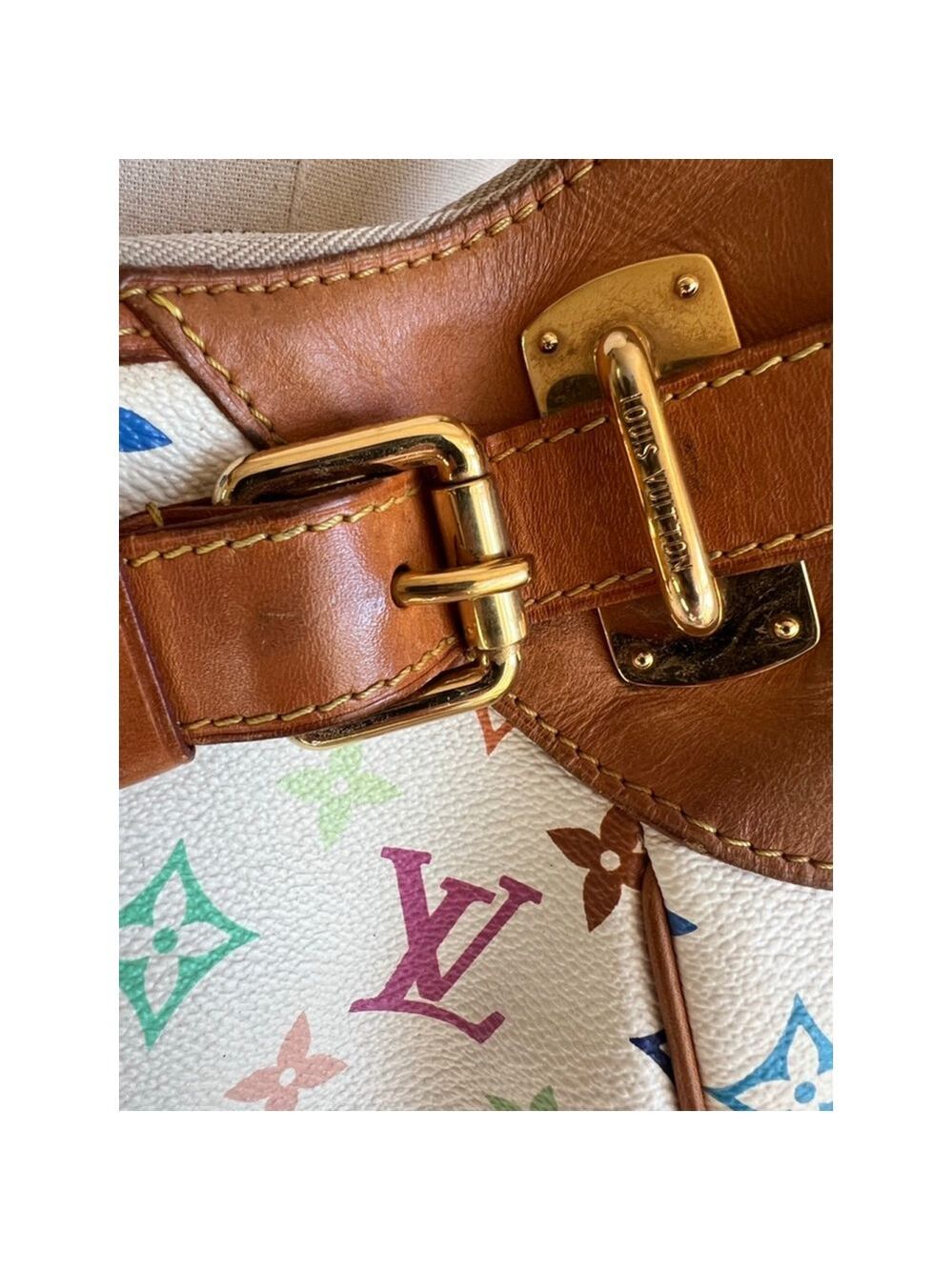 Louis Vuitton White Murakami Shoulder Bag White Brown - Picture 4 of 8